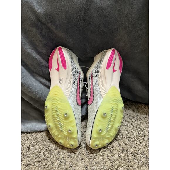 Nike Air Zoom Victory Track & Field Spikes White Pink Neon Yellow Size 12 - Picture 3 of 5